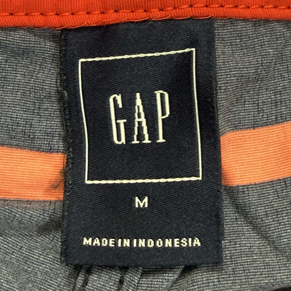 GAP Mens M Navy Coral Stripe Swim Trunks Drawstring Board Shorts Nylon